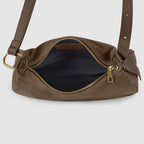 Italian Genuine Suede & Full-Grain Leather Crossbody Bag | Cremona