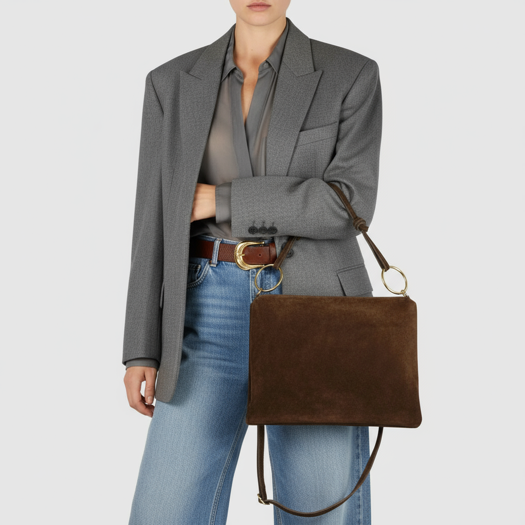 Italian Genuine Suede Shoulder Bag 171551