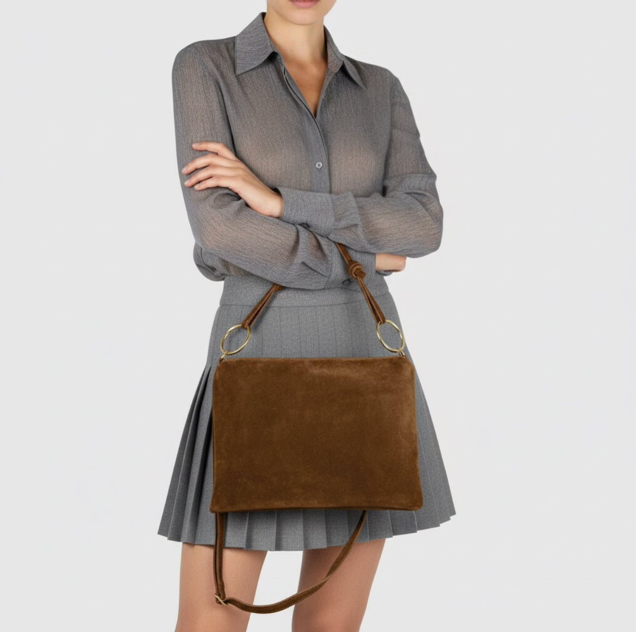 Italian Genuine Suede Shoulder Bag 171551