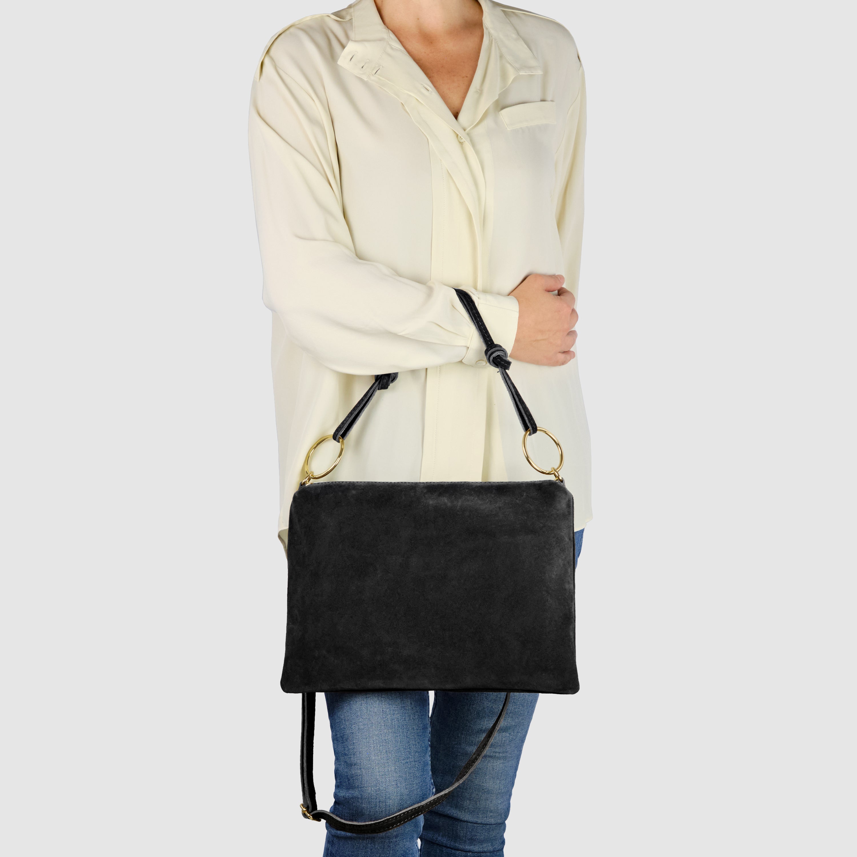 Italian Genuine Suede Shoulder Bag 171551