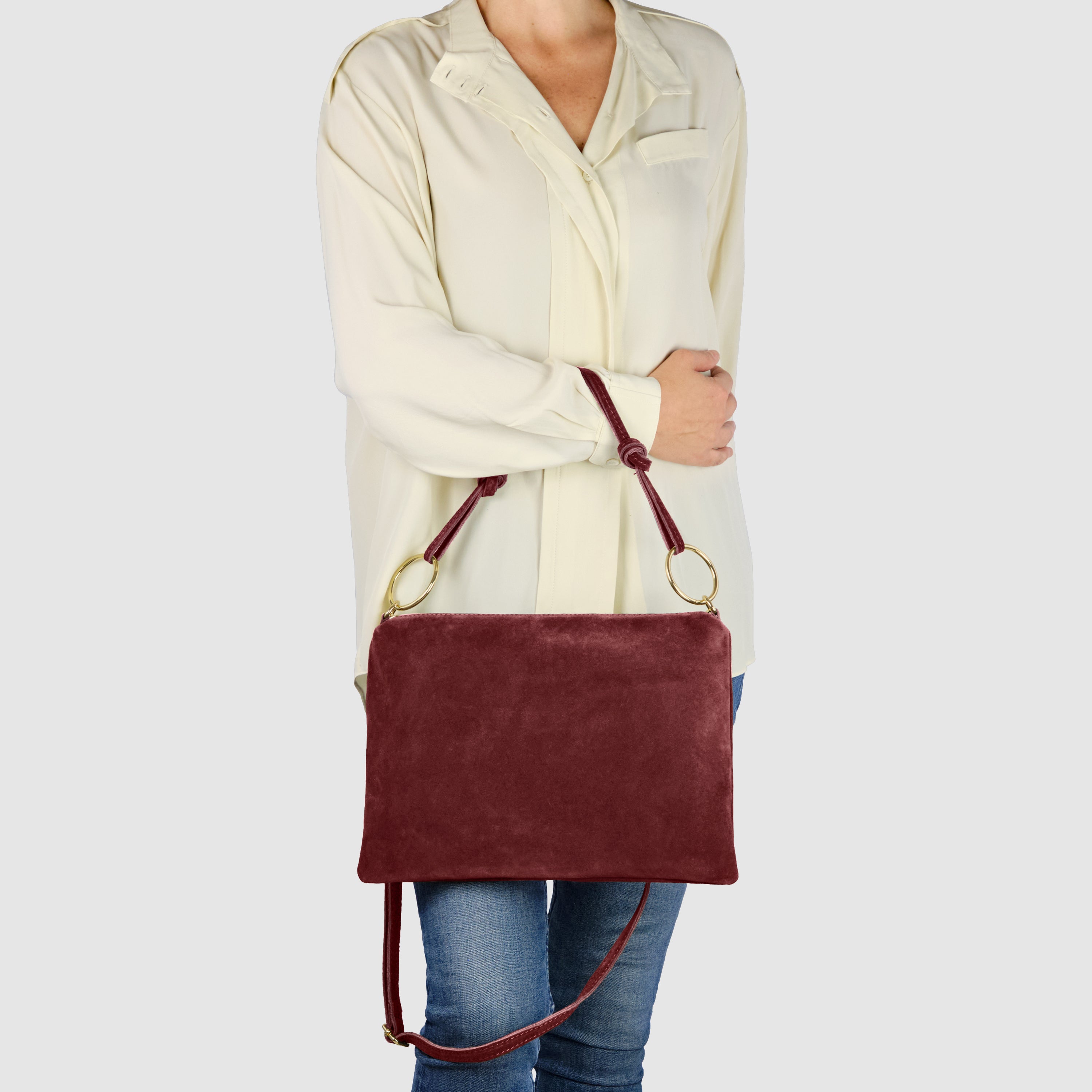 Italian Genuine Suede Shoulder Bag 171551
