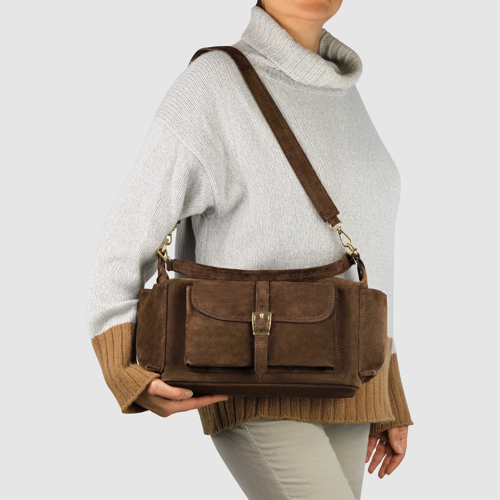 Italian Genuine Suede Shoulder Bag 323040