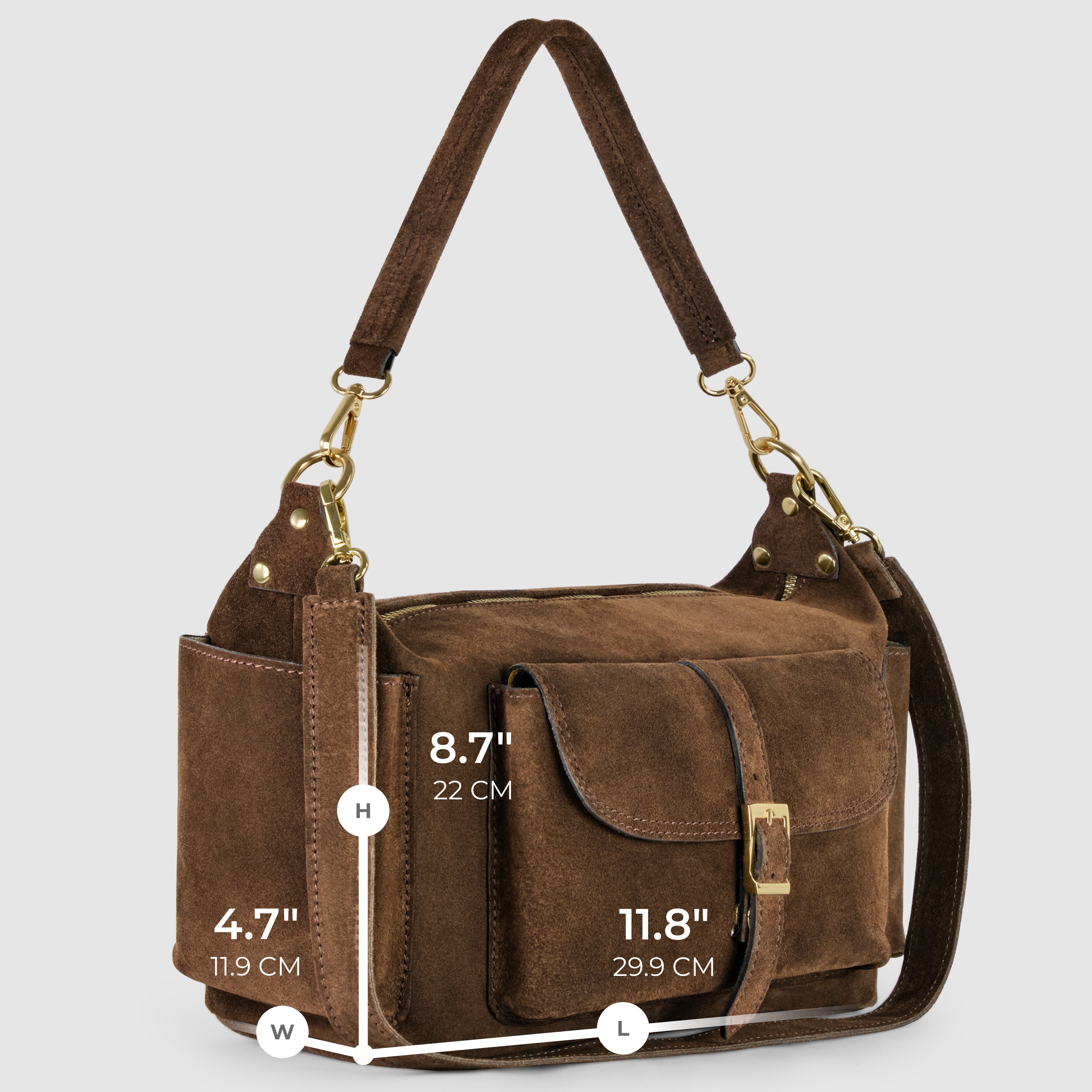 Italian Genuine Suede Shoulder Bag 323040