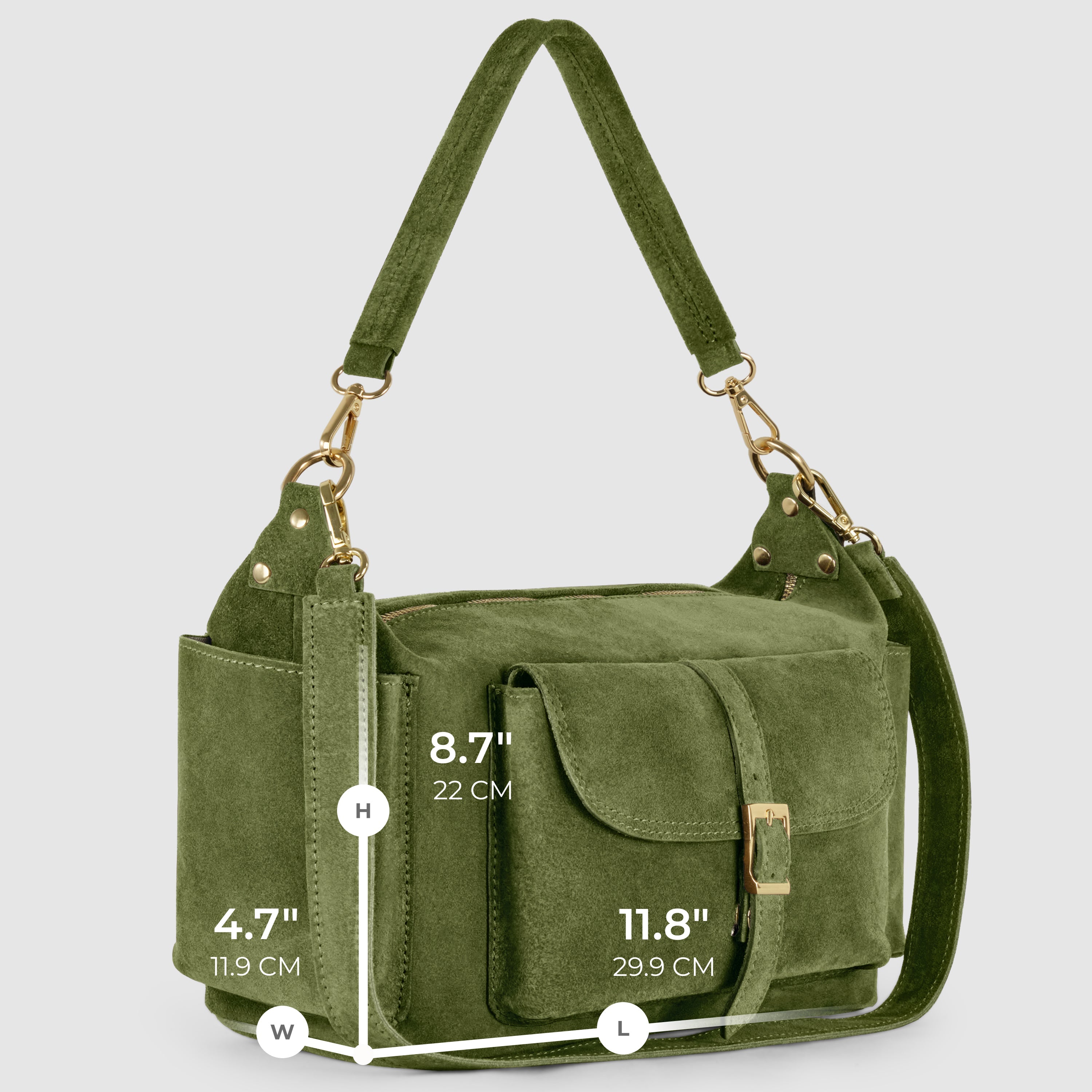 Italian Genuine Suede Shoulder Bag 323040