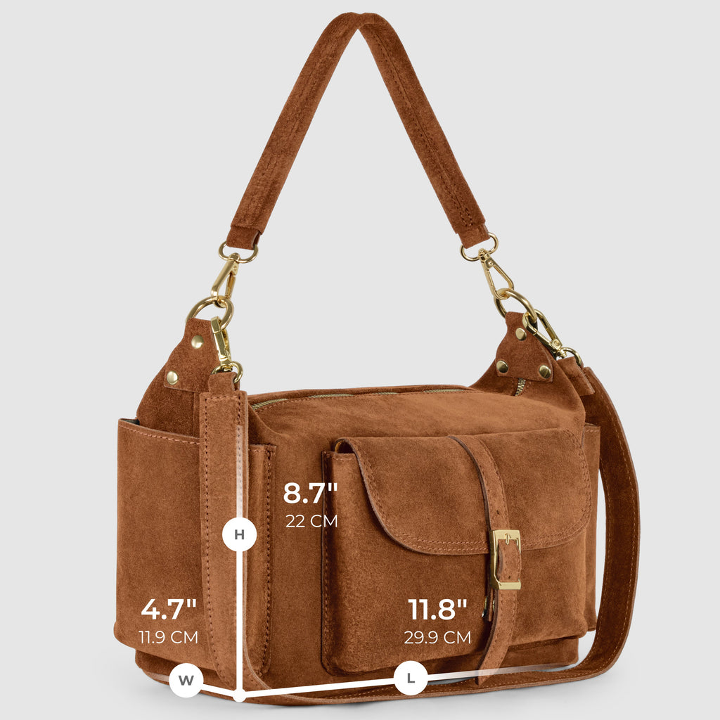 Italian Genuine Suede Shoulder Bag 323040