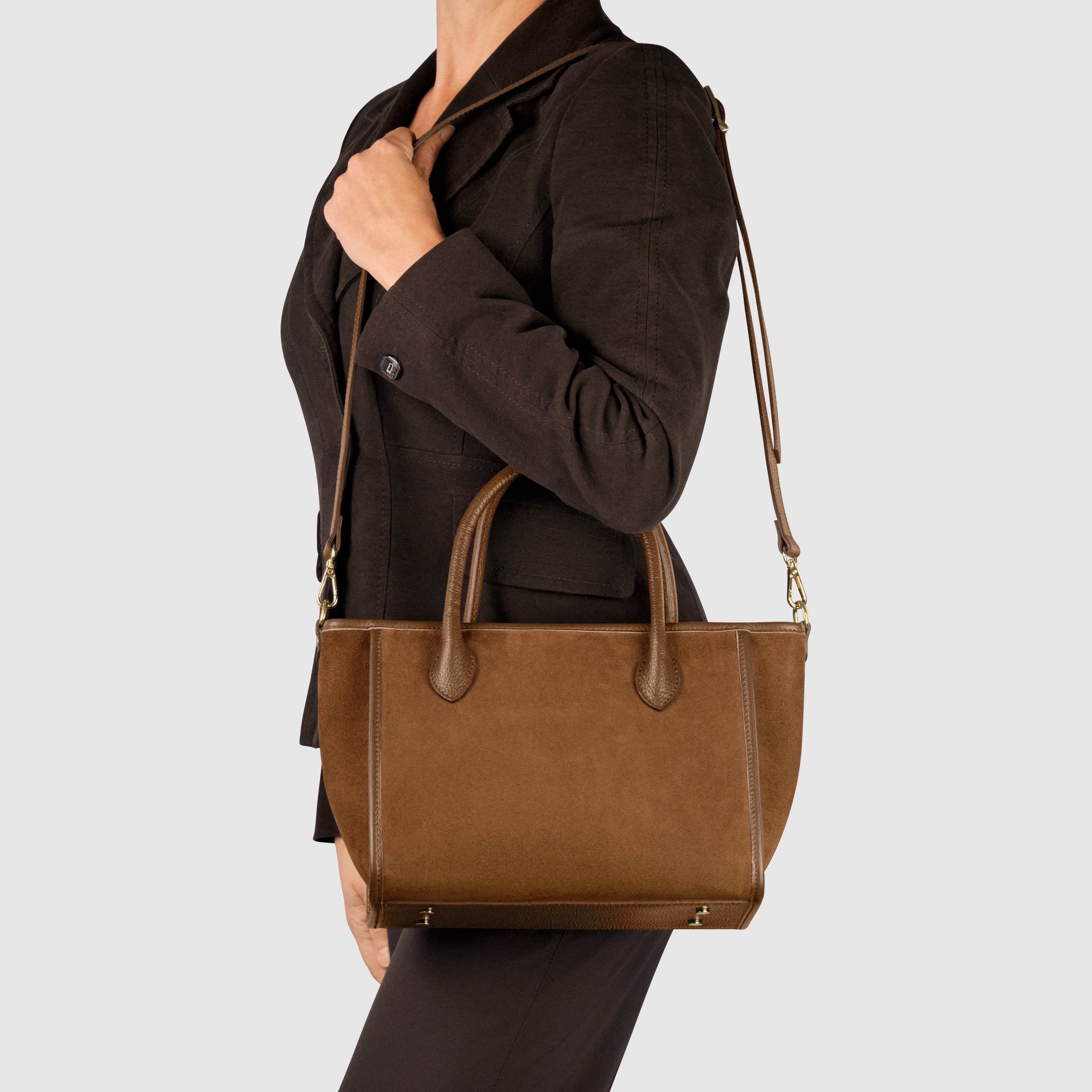 Italian Genuine Suede Top-Handle Bag 292711
