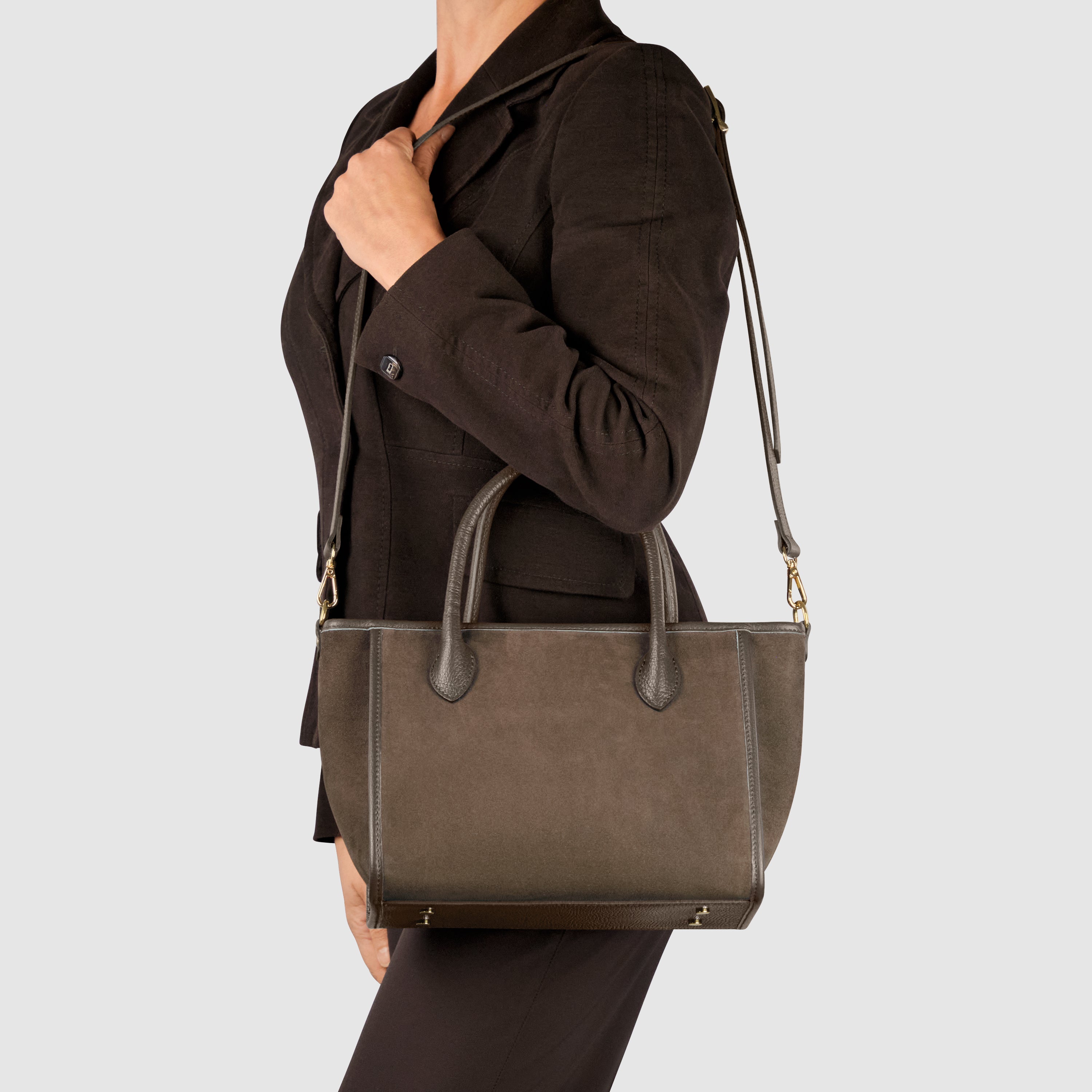 Italian Genuine Suede Top-Handle Bag 292711