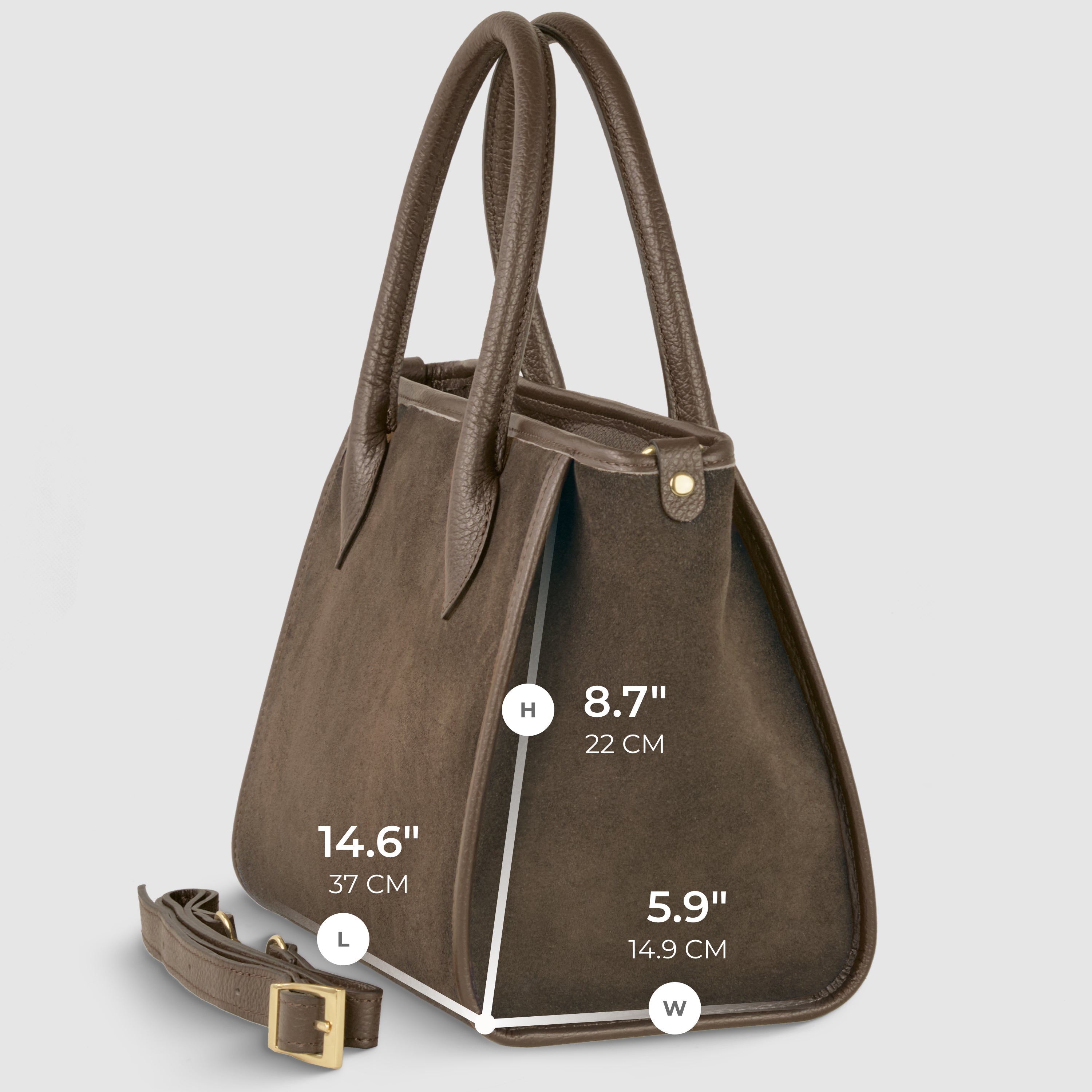 Italian Genuine Suede Top-Handle Bag 292711