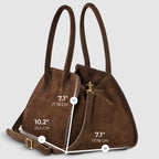 Italian Genuine Suede Top-Handle Bag | Novara
