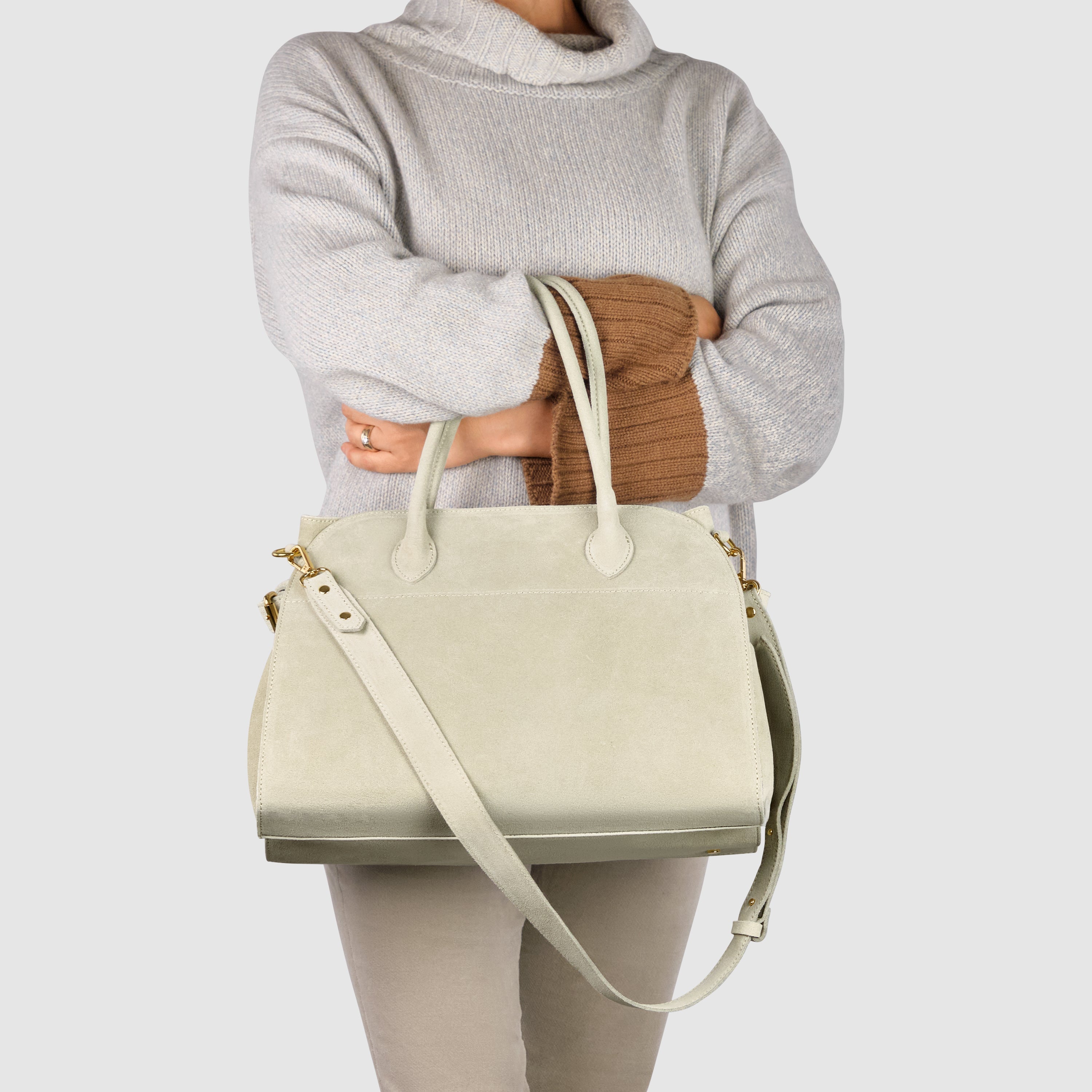 Italian Genuine Suede Top-Handle Bag 413912