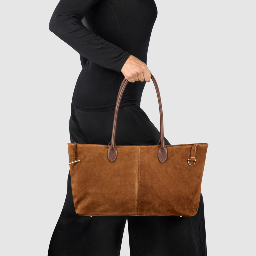 Italian Genuine Suede Tote Bag 242235