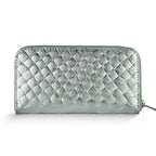 Italian Genuine Woven-Embossed Metallic Suede Wallet | Trento