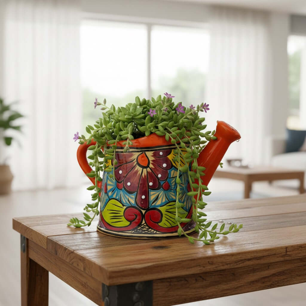 Talavera Watering Can Planter | Hand-Painted Mexican Pottery - Che Cose Belle