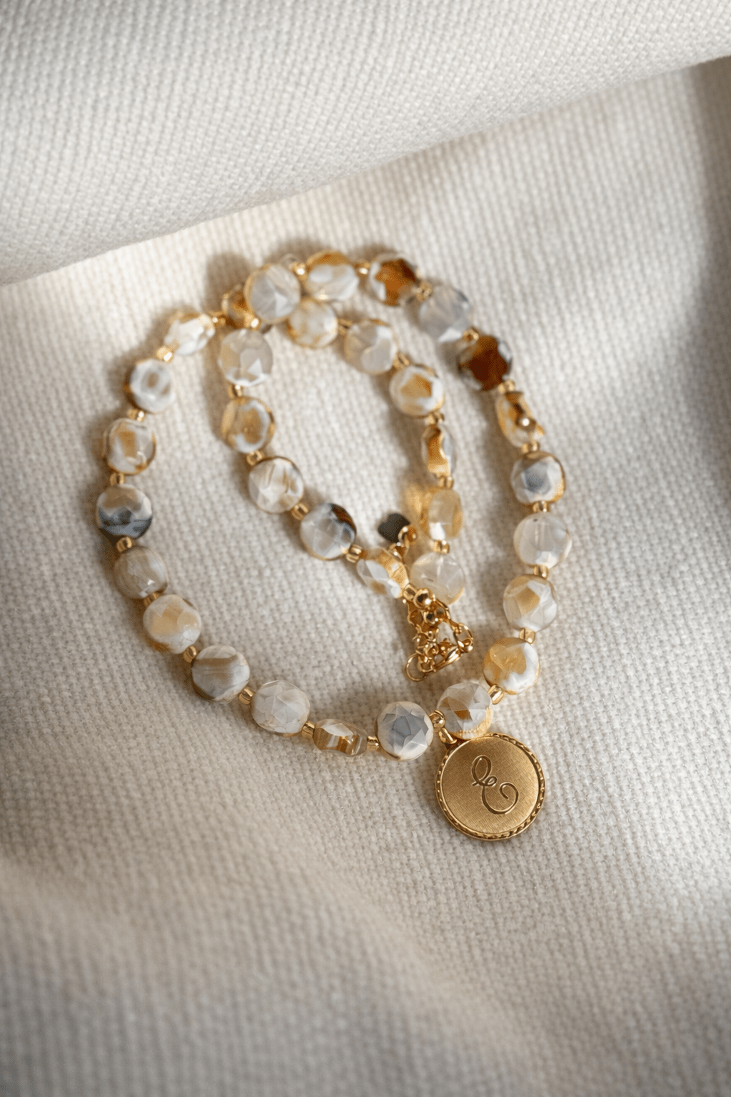 Talisman Coin Agate Necklace - Che Cose Belle