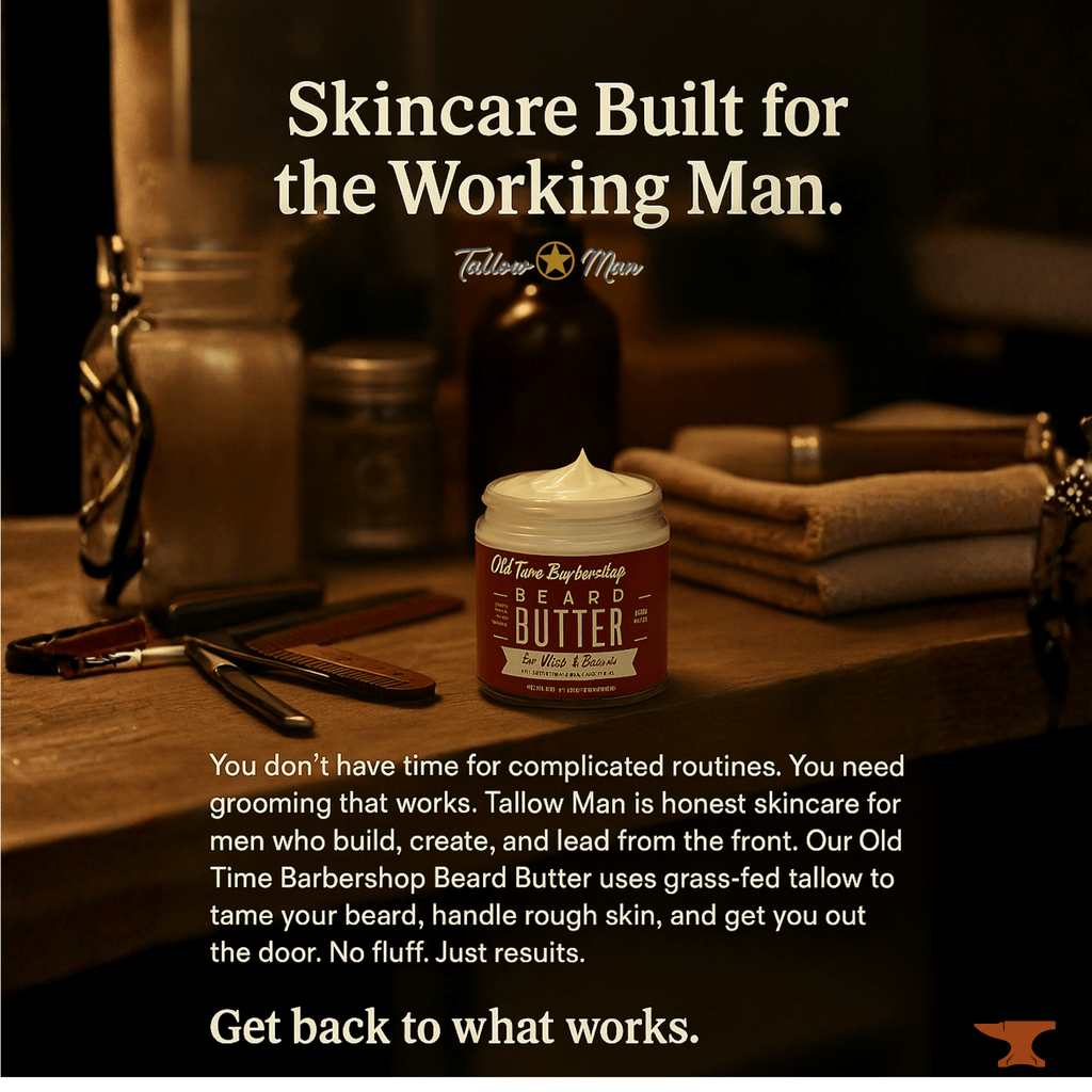 Tallow Man Bay Rum Beard + Body Butter | Men's Grooming | Grass - Fed Tallow | 9oz - Che Cose Belle