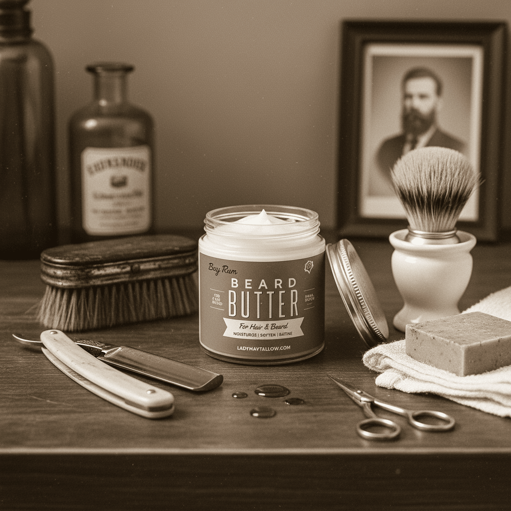 Tallow Man Bay Rum Beard + Body Butter | Men's Grooming | Grass - Fed Tallow | 9oz - Che Cose Belle