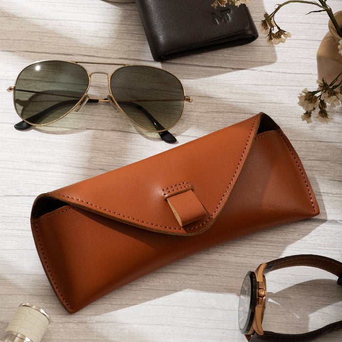 Tan Leather Sunglasses Case - Che Cose Belle