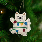 Tangled in Lights Cat Ornament - Che Cose Belle