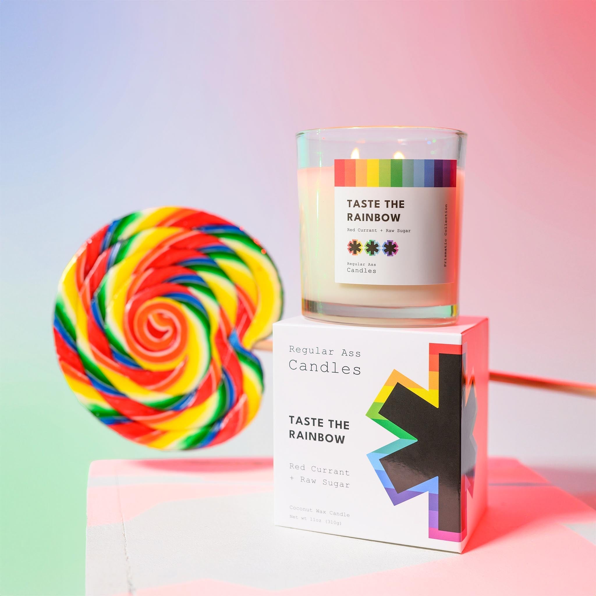 Taste the Rainbow, Red Currant + Pink Sugar 11oz Candle - Che Cose Belle