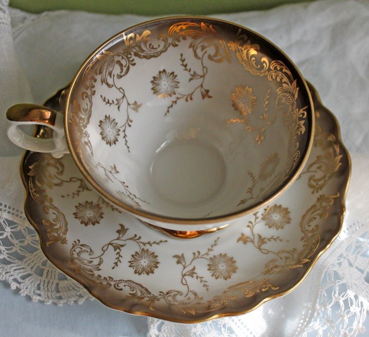 Tea Cup and Saucer by Paragon Made in England in Yellow, Gold, Pink - Che Cose Belle