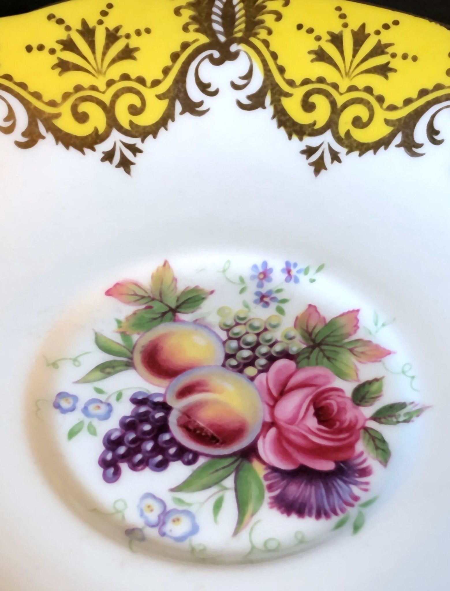 Tea Cup and Saucer by Paragon Made in England in Yellow, Gold, Pink - Che Cose Belle
