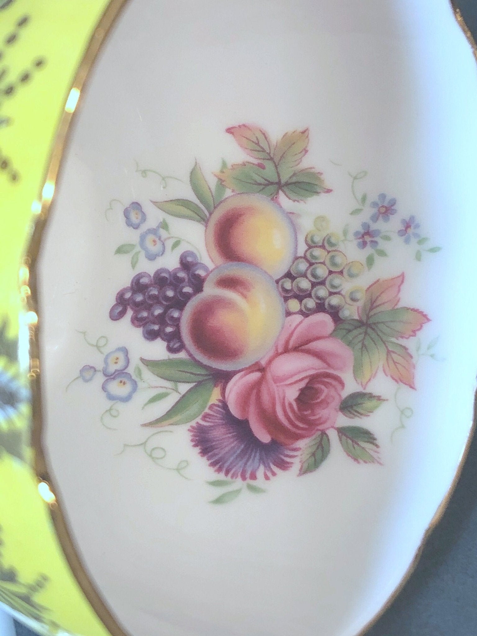 Tea Cup and Saucer by Paragon Made in England in Yellow, Gold, Pink - Che Cose Belle