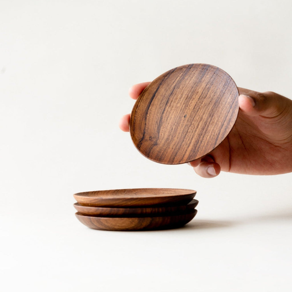 Teak Coasters - set of 4 - Che Cose Belle