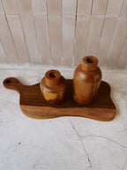 Teak Flower Vases - Che Cose Belle