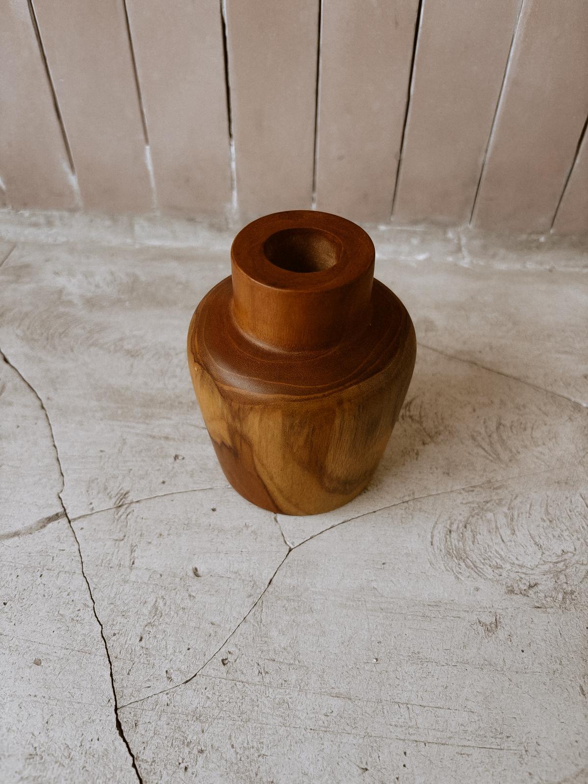 Teak Flower Vases - Che Cose Belle