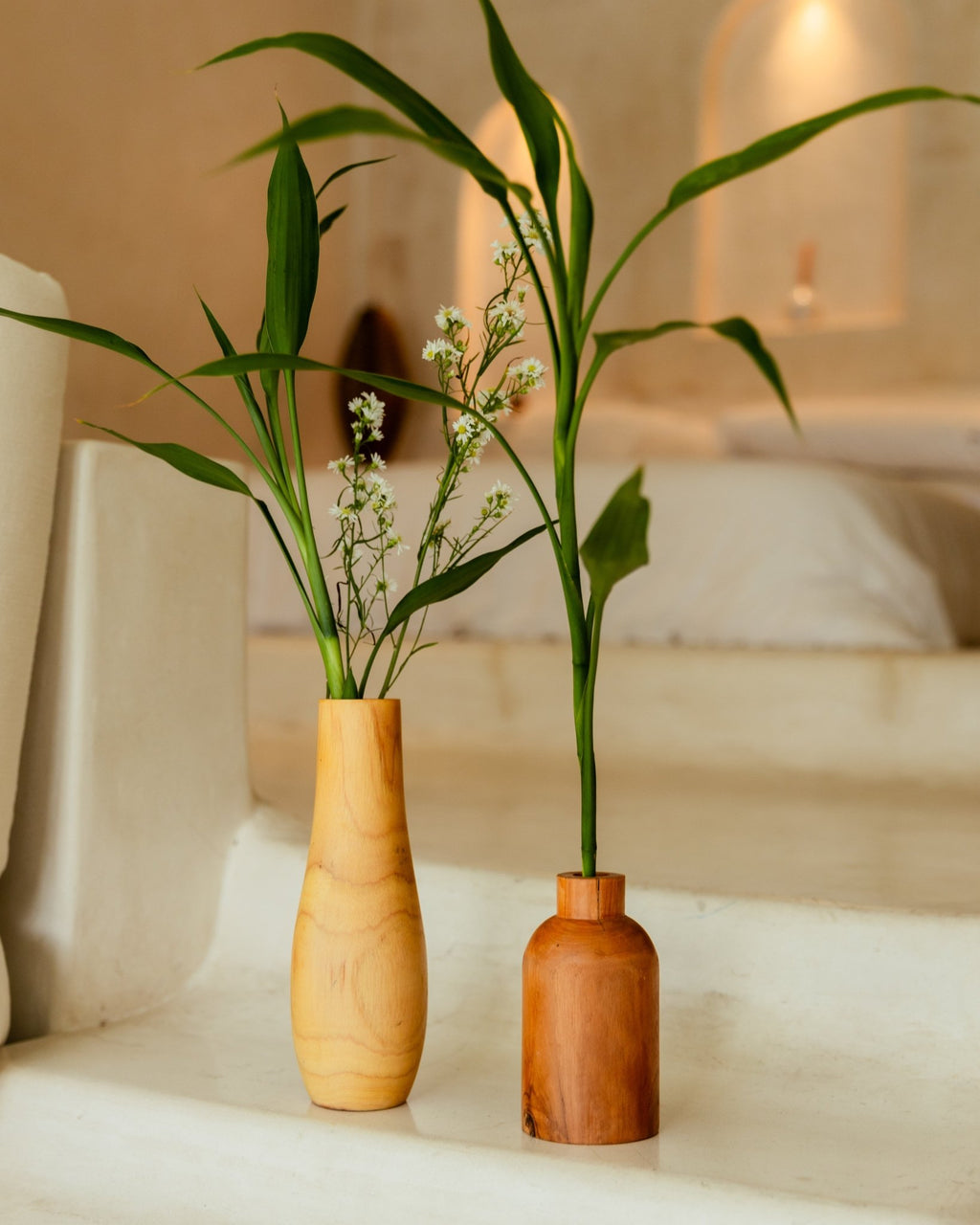 Teak Flower Vases - Che Cose Belle