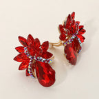 Teardrop Stone Accented Clip on Evening Earrings - Che Cose Belle