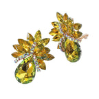 Teardrop Stone Accented Clip on Evening Earrings - Che Cose Belle