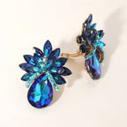 Teardrop Stone Accented Clip on Evening Earrings - Che Cose Belle