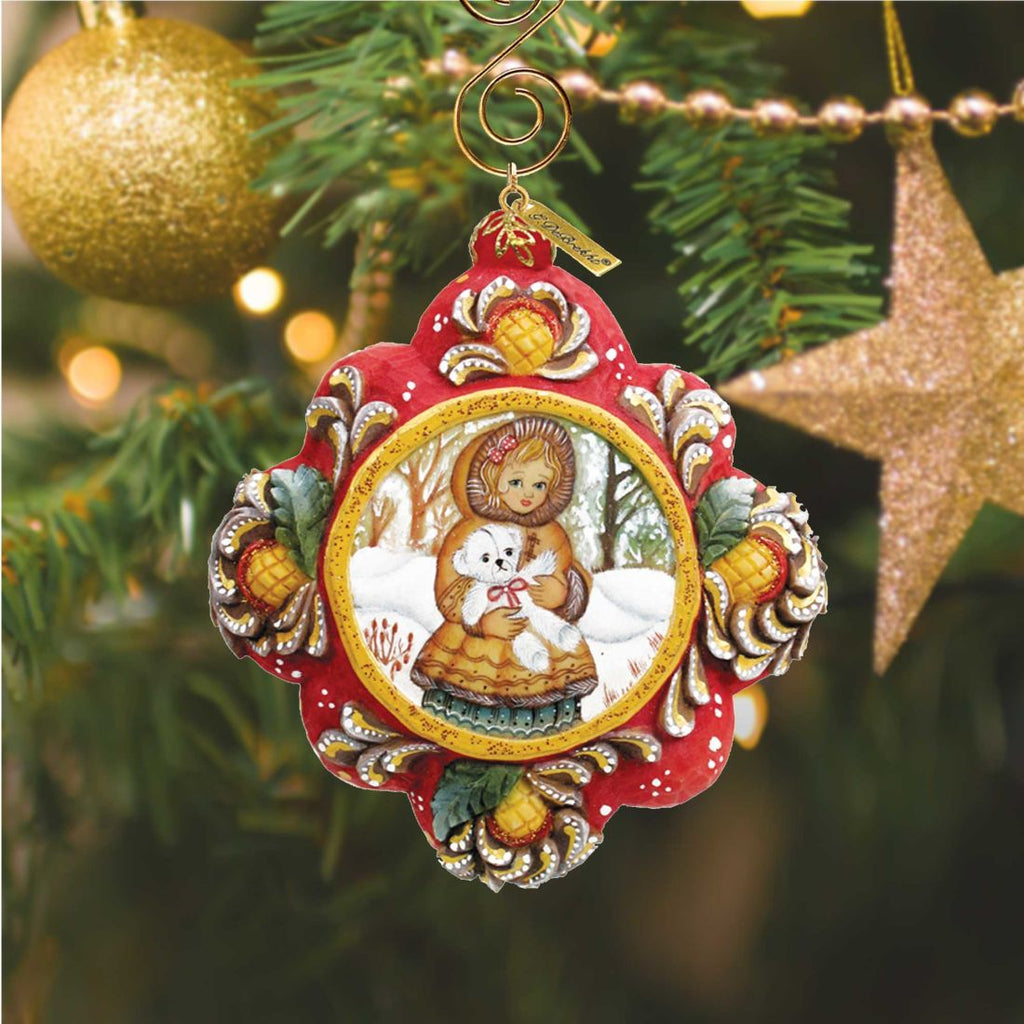 Teddy Bear Girl Treasured Memories Sculpted Hand-Painted Christmas Ornament by G. DeBrekht - Christmas Decor - 6102521 - Che Cose Belle