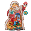 Teddy Santa Sculpted Hand-Painted Christmas Figurine by G. DeBrekht - Christmas Santa Snowman Decor - 661531 - Che Cose Belle