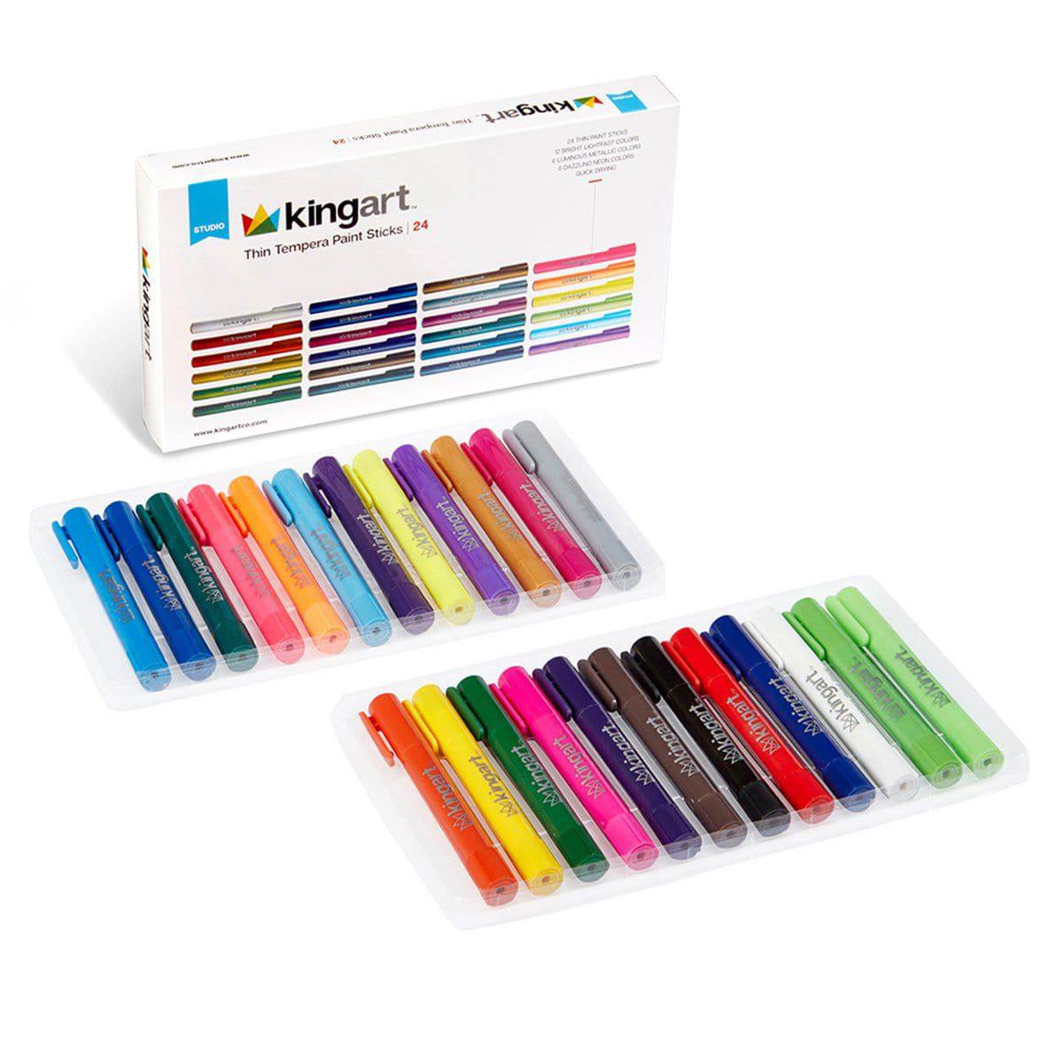 Tempera Paint Thin Sticks, 24 Colors - Che Cose Belle