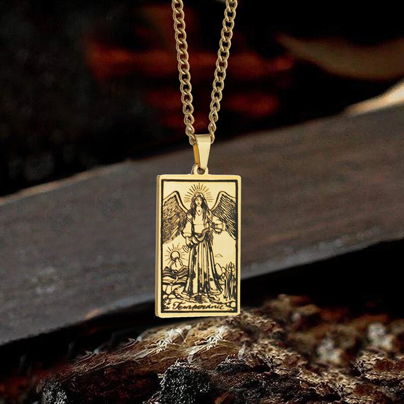 Temperance Major Arcana Tarot Stainless Steel Necklace - Che Cose Belle