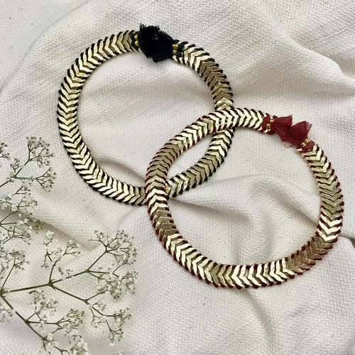 Temple Collar Bib Necklace Boho Tribal Statement With Cotton Tassels Zinc Alloy - Che Cose Belle