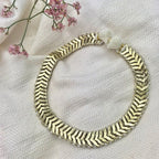 Temple Collar Bib Necklace Boho Tribal Statement With Cotton Tassels Zinc Alloy - Che Cose Belle
