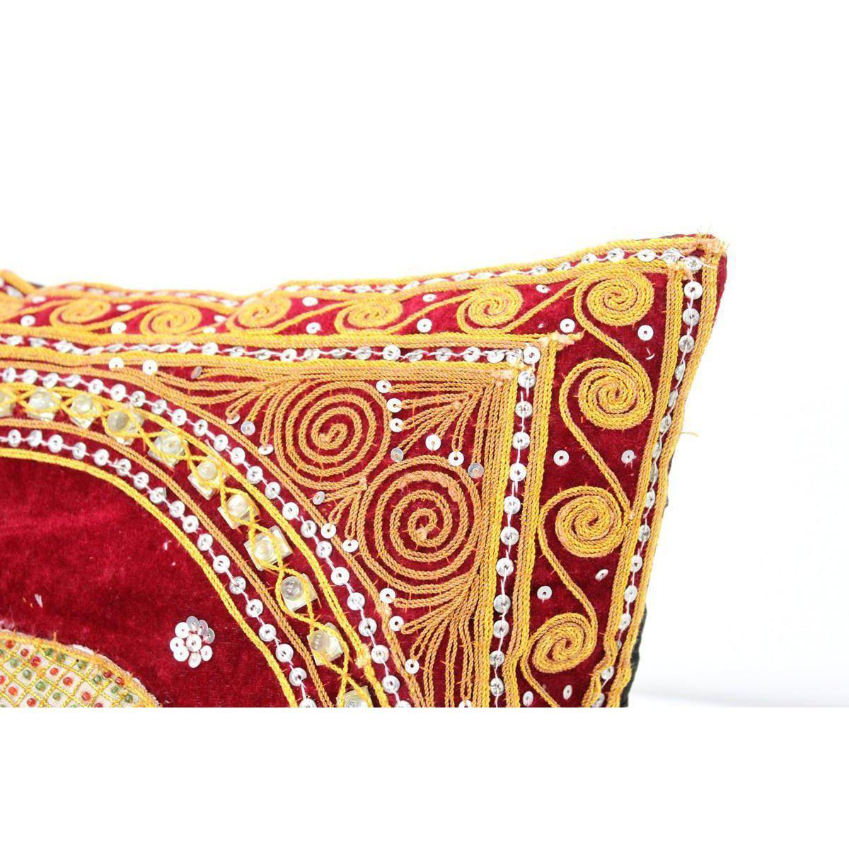 Thai Elephant Embroidered Pillow Cover - Thailand - Che Cose Belle