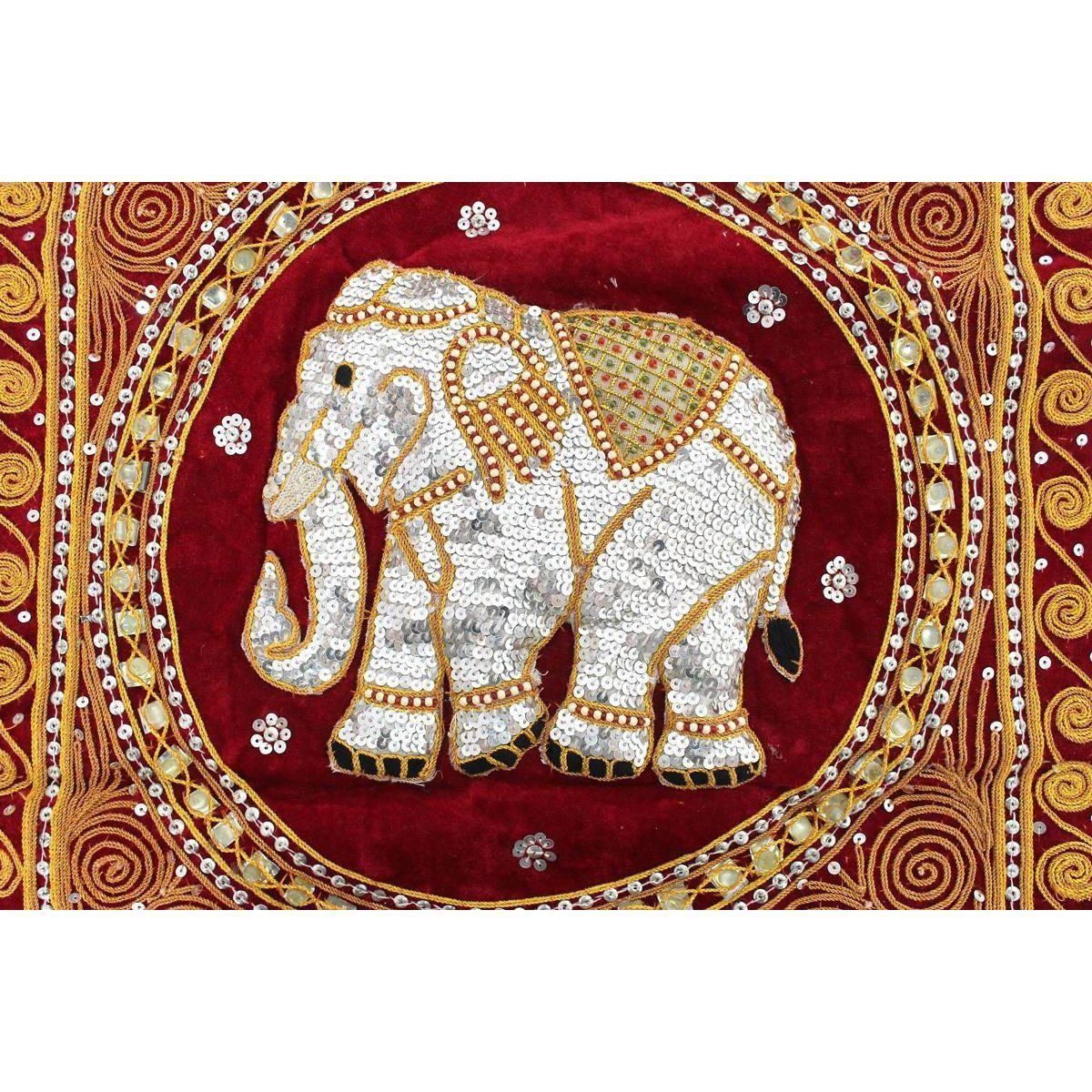 Thai Elephant Embroidered Pillow Cover - Thailand - Che Cose Belle