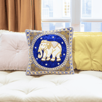 Thai Elephant Embroidered Pillow Cover - Thailand - Che Cose Belle