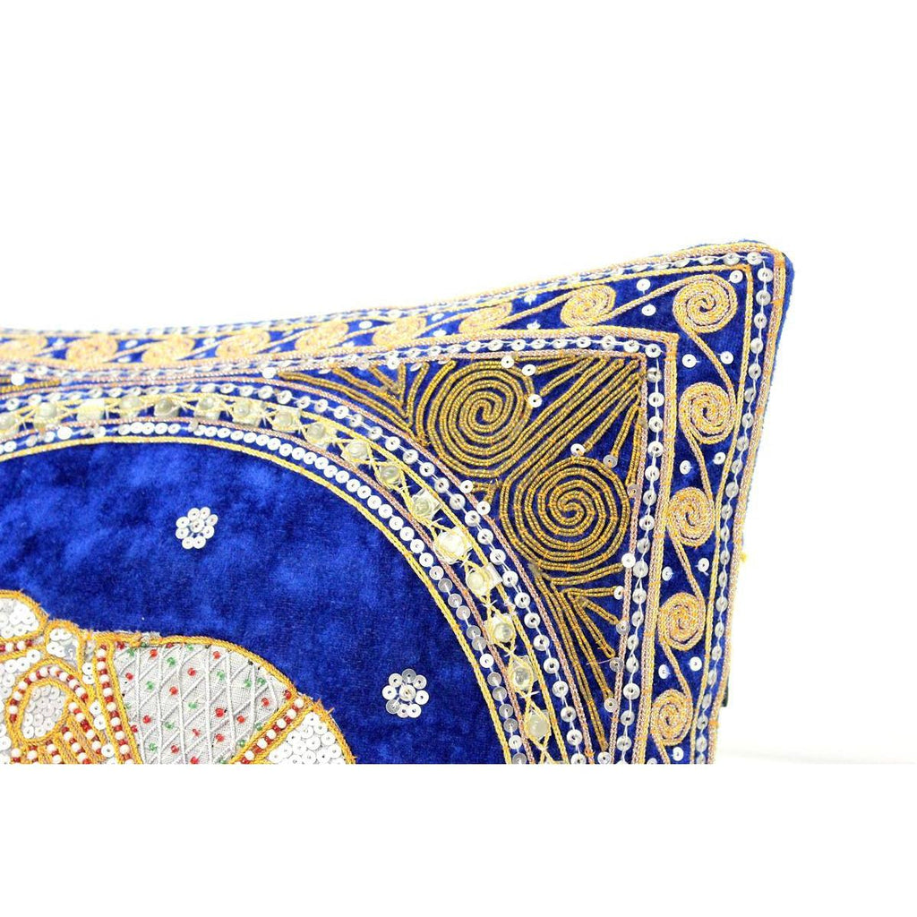 Thai Elephant Embroidered Pillow Cover - Thailand - Che Cose Belle