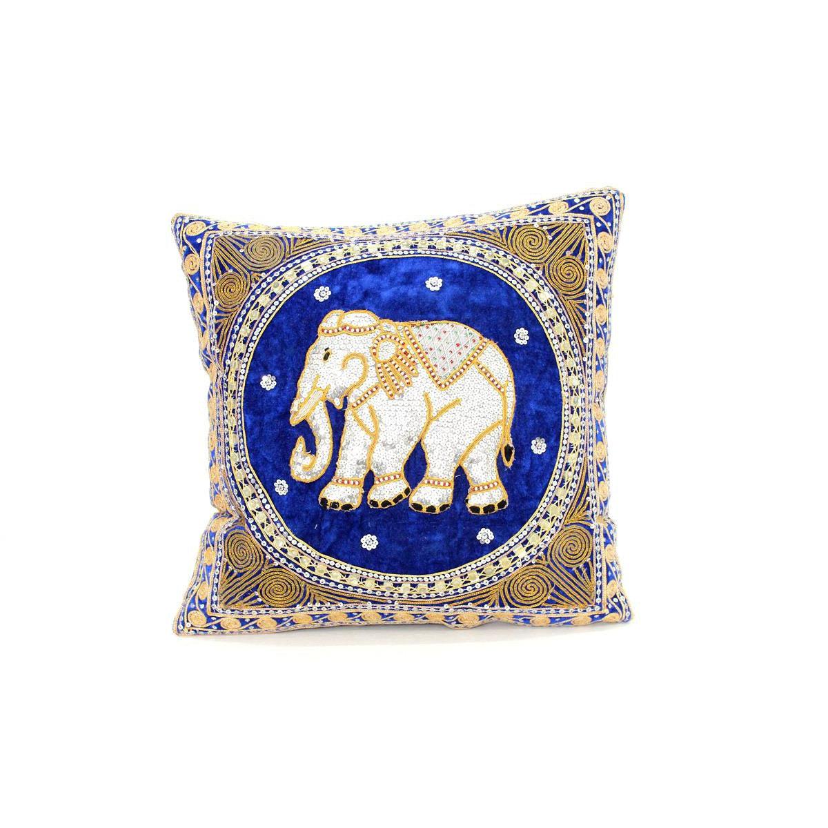 Thai Elephant Embroidered Pillow Cover - Thailand - Che Cose Belle