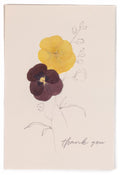 Thank You - Pansy Pressed Floral Stationery - Che Cose Belle