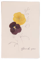 Thank You - Pansy Pressed Floral Stationery - Che Cose Belle