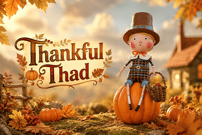 Thankful Thad Lori Mitchell Thanksgiving Figure *NEW FOR 2026* - Che Cose Belle