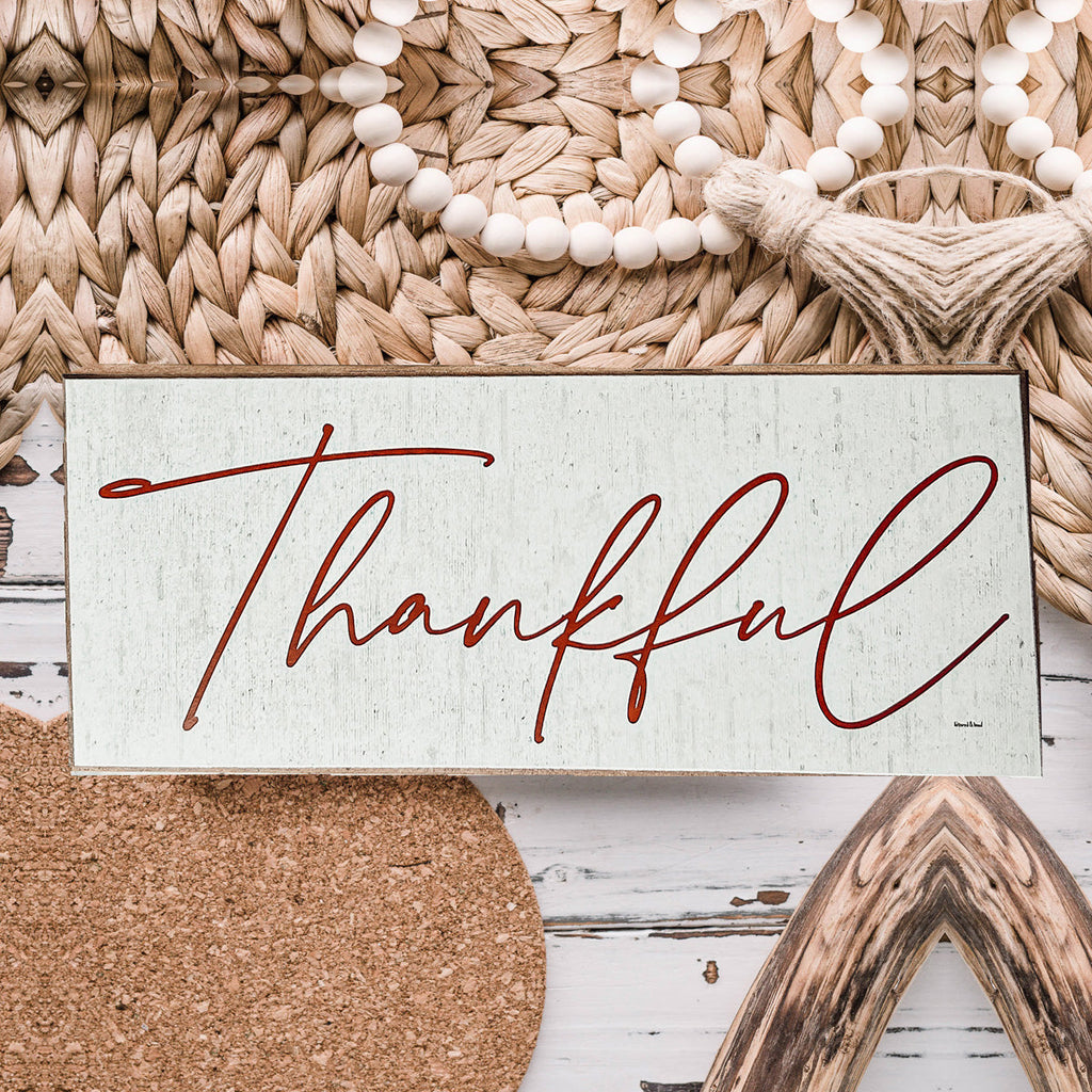 Give Thanks Rustic Wall Sign Set 10x4x1 Inch, Rust Background White Script, Single Or 2-Pack