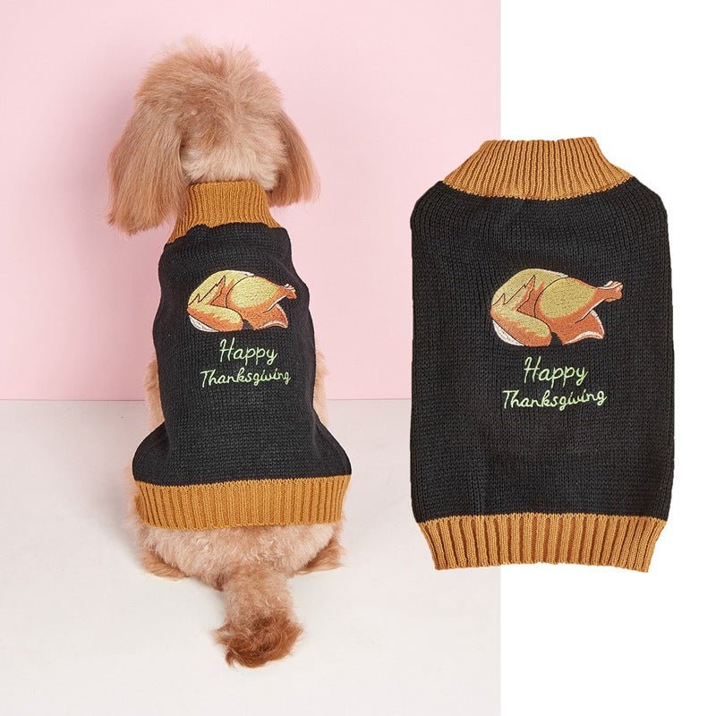 Thanksgiving Pet Clothes Lapel Retro Plaid Contrast Color - Che Cose Belle