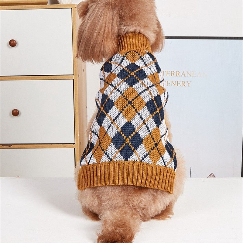 Thanksgiving Pet Clothes Lapel Retro Plaid Contrast Color - Che Cose Belle